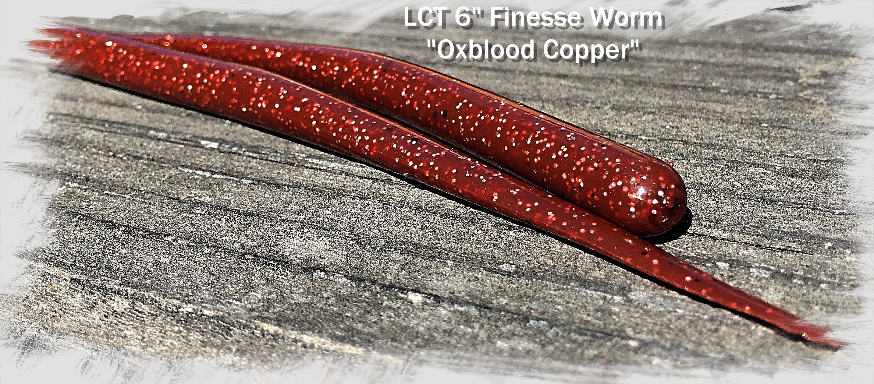 LCT 6 Finesse Worm (8 Pack) Oxblood Copper