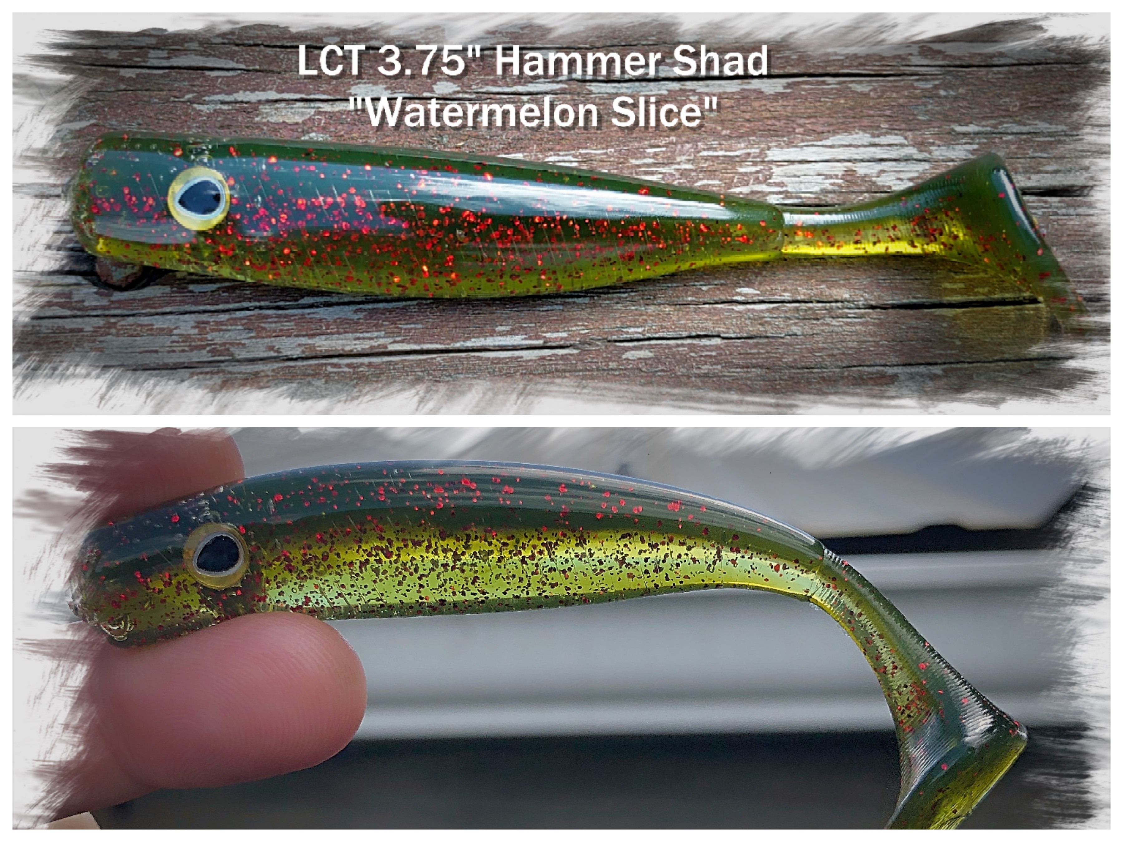 LCT 3.75″ Hammer Shad (5 Pack) Watermelon Slice – Legacy Custom Tackle