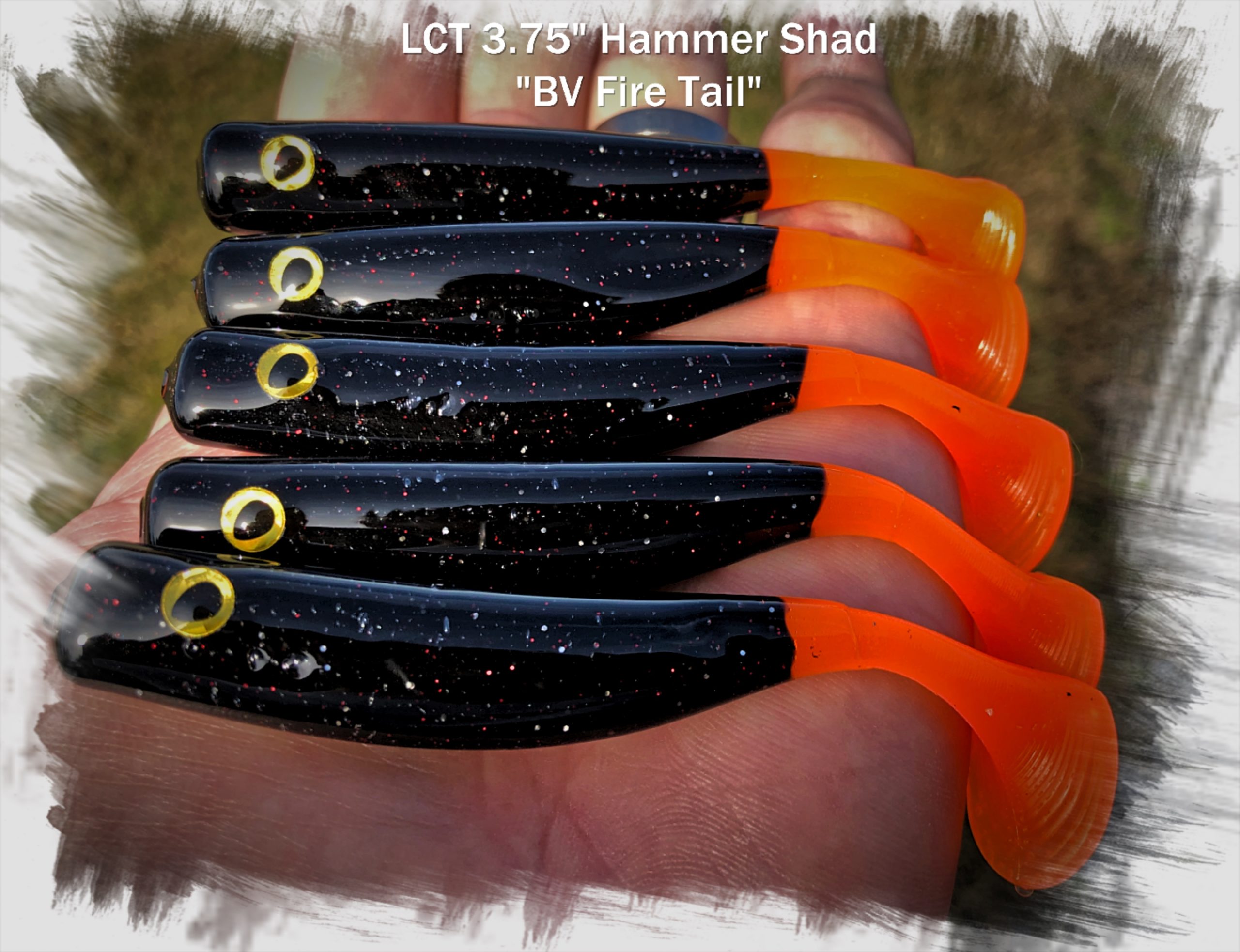 LCT 3.75 Hammer Shad (5 Pack) BV Fire Tail