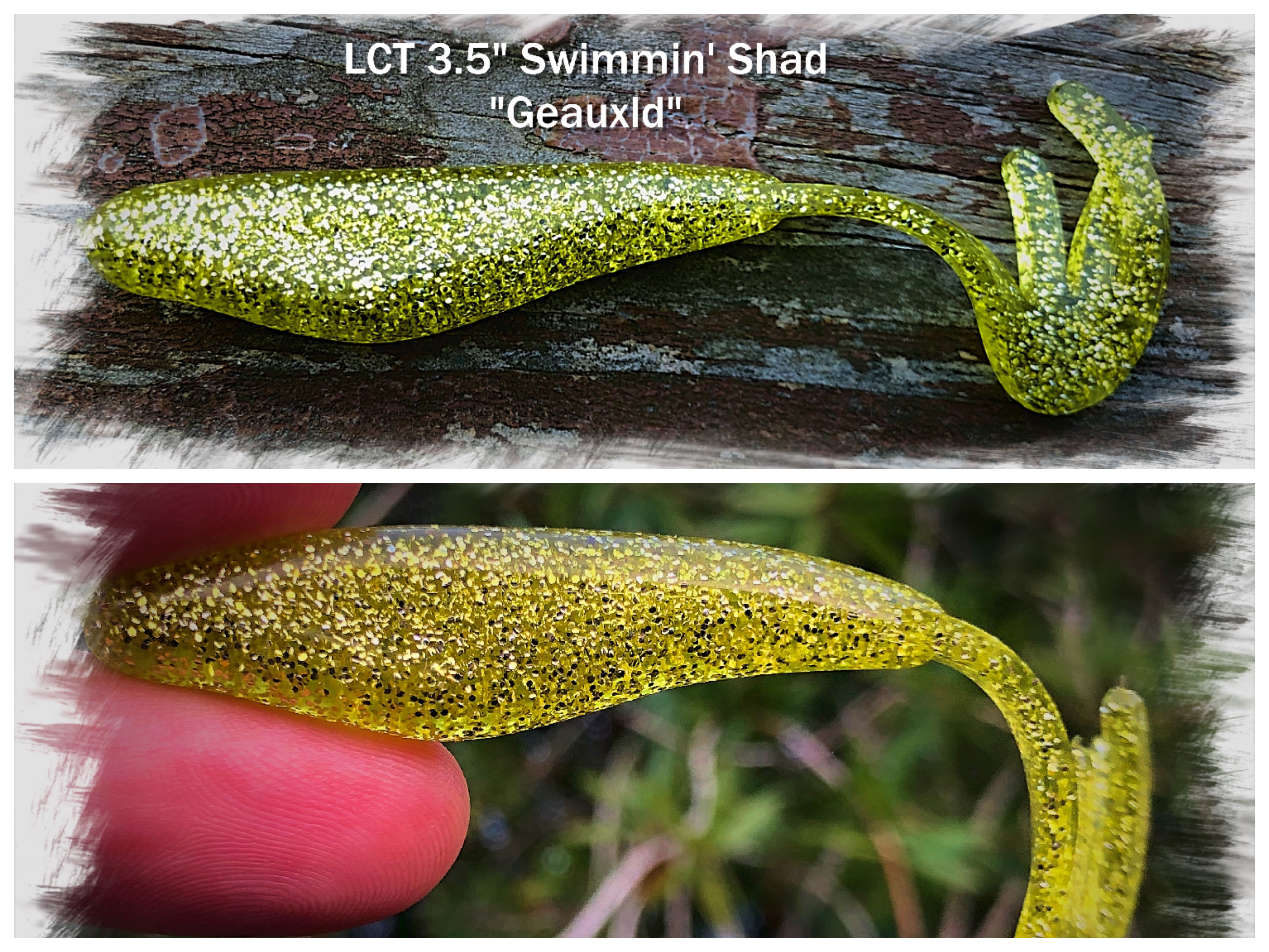 LCT 3.5″ Swimmin' Shad (5 Pack) Bright Golden Shiner – Legacy Custom Tackle