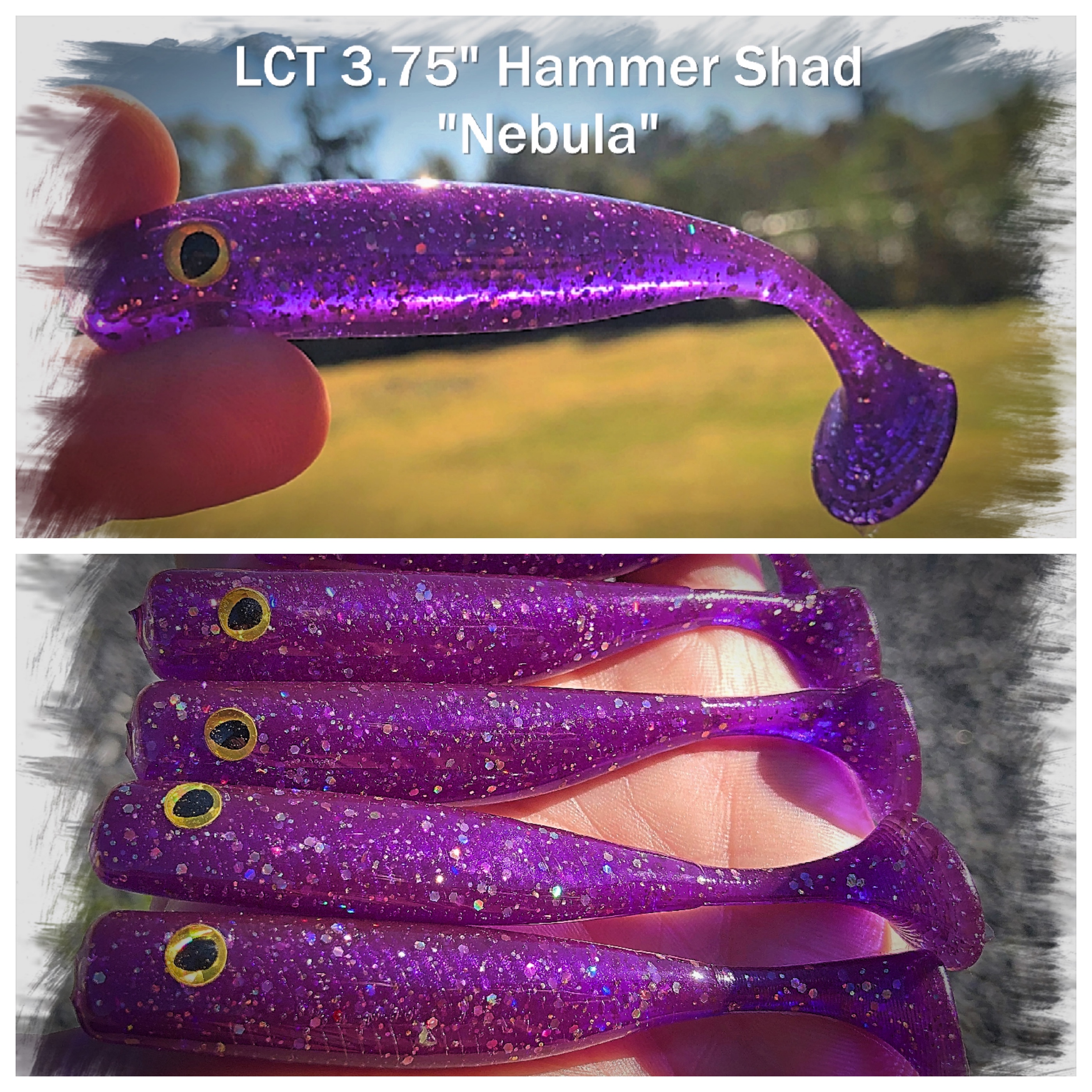LCT 3.75 Hammer Shad (5 Pack) Nebula