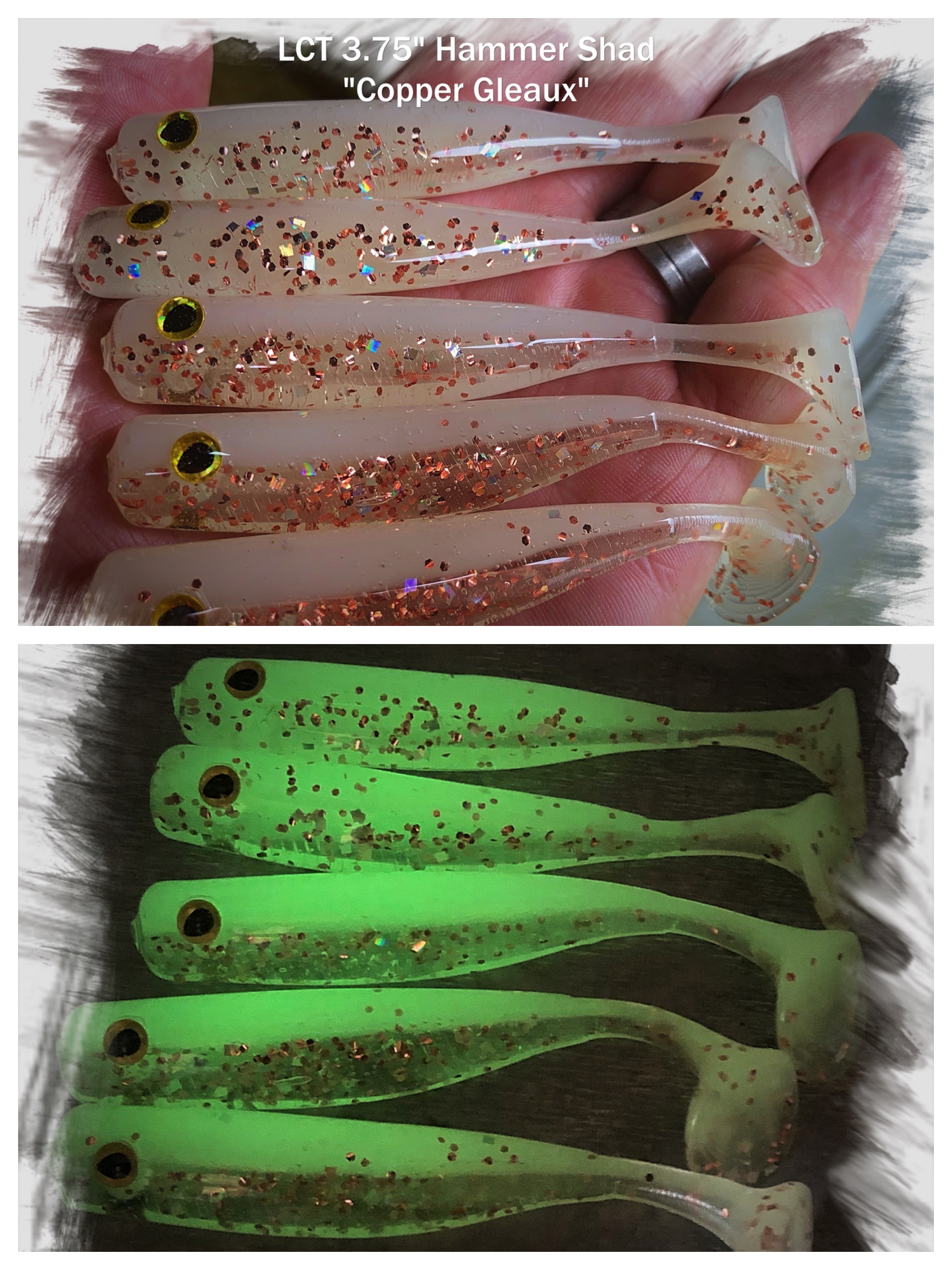 LCT 3.75″ Hammer Shad (5 Pack) Copper Gleaux – Legacy Custom Tackle