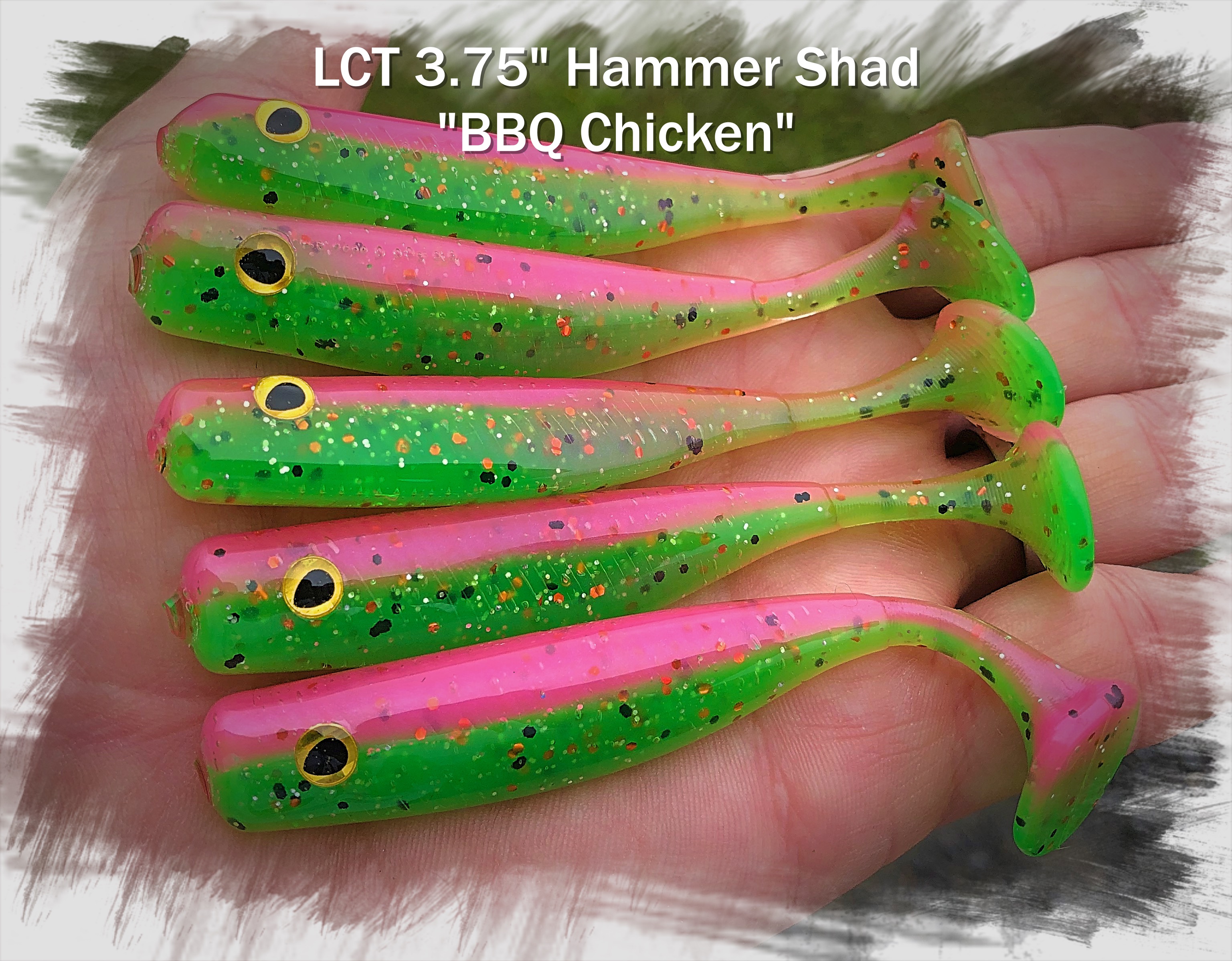 LCT 3.75″ Hammer Shad (5 Pack) BBQ Chicken – Legacy Custom Tackle