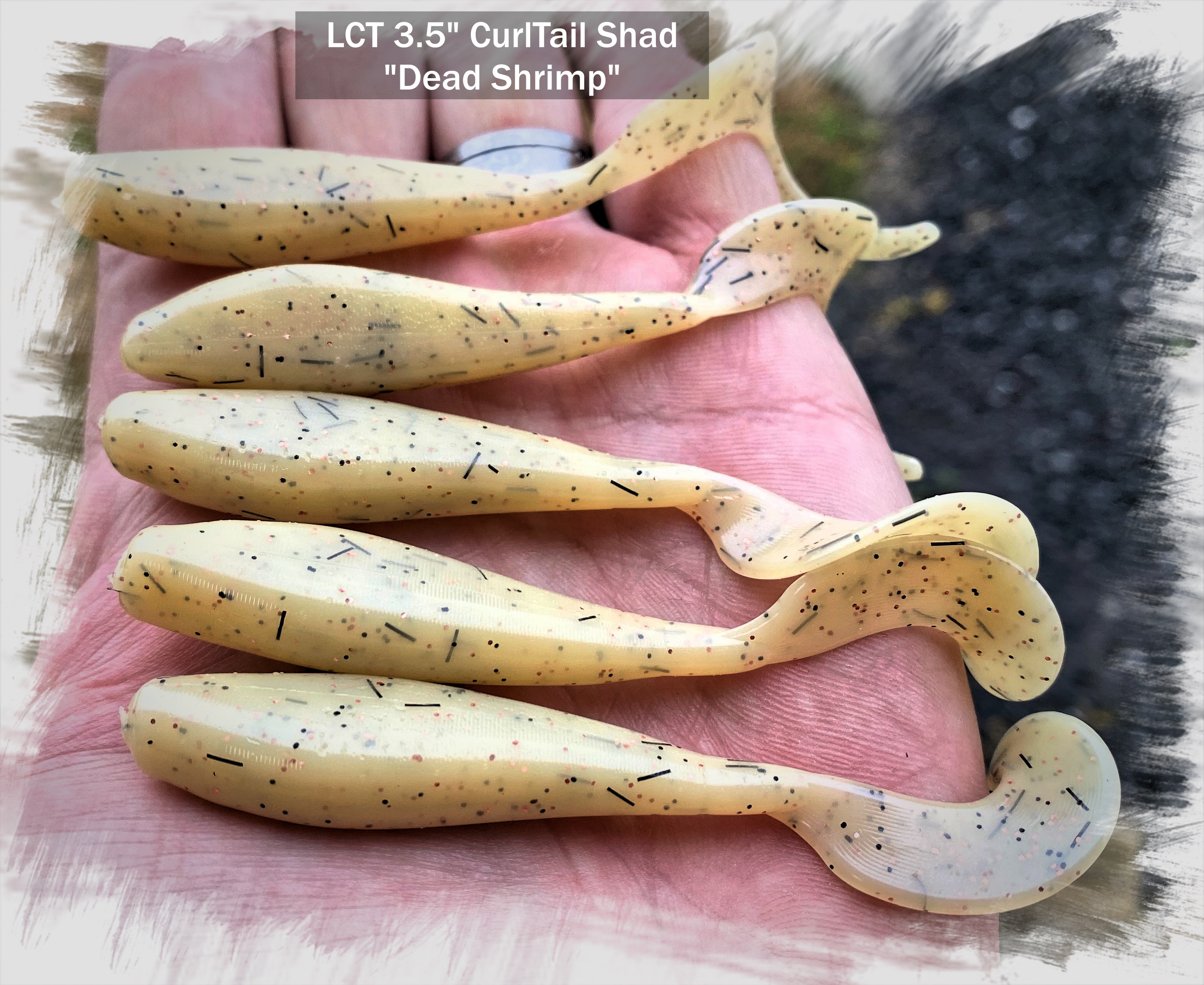 LCT 3.5″ CurlTail Shad (5 Pack) Dead Shrimp – Legacy Custom Tackle