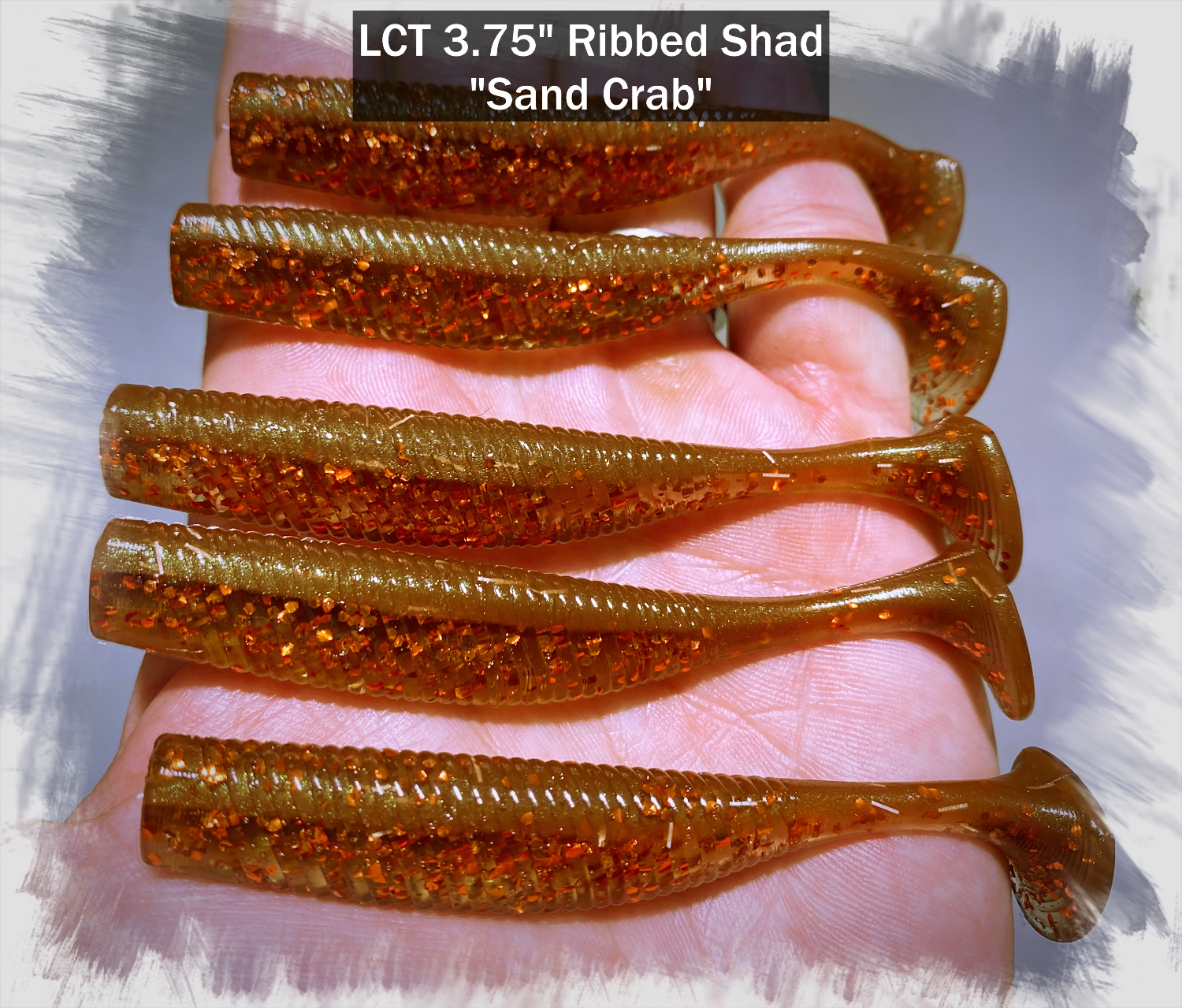 LCT 3.75″ Ribbed Shad (5 Pack) Sand Crab – Legacy Custom Tackle