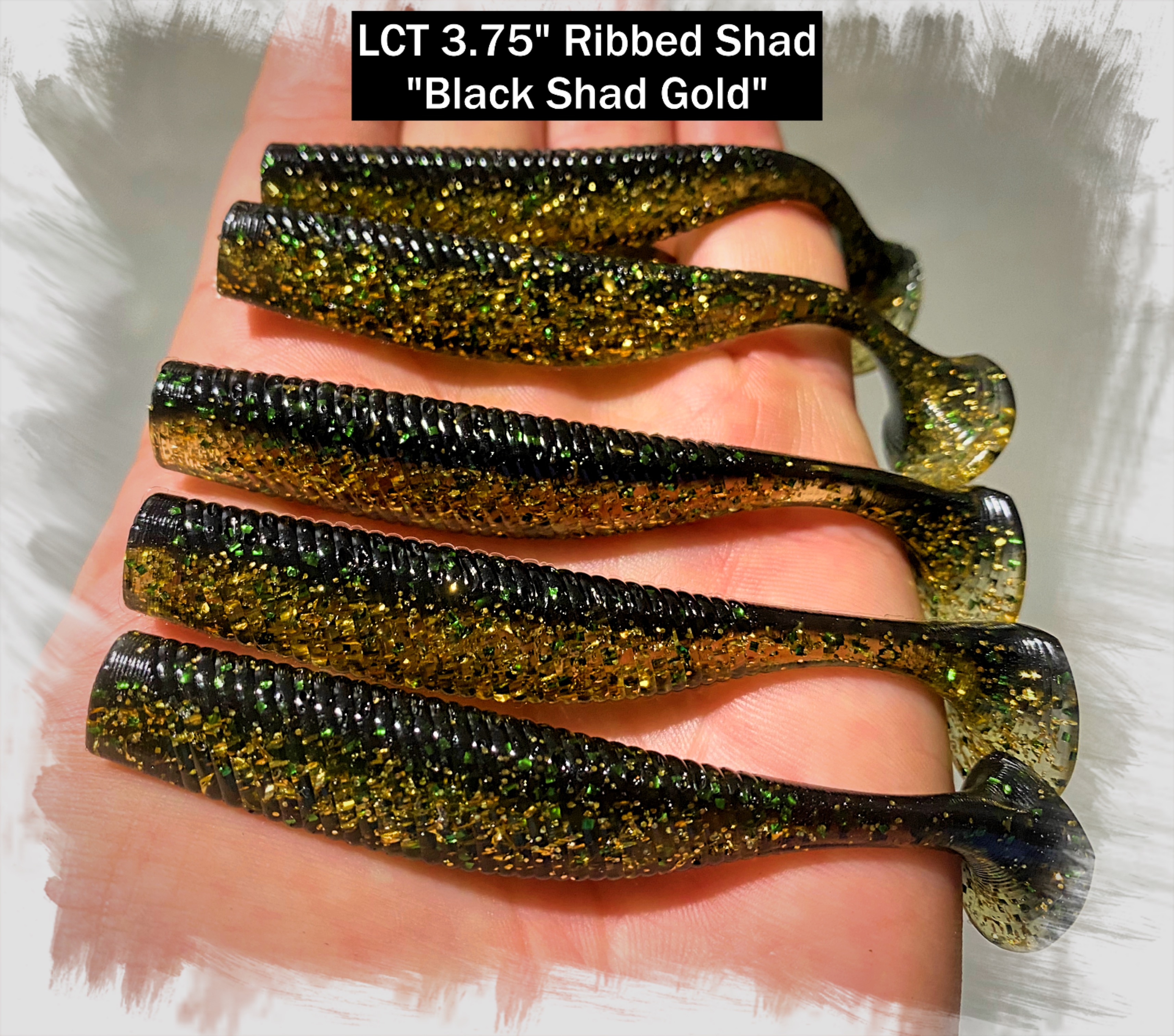 LCT 3.75 Hammer Shad (5 Pack) Red Eyed Ghost Shad