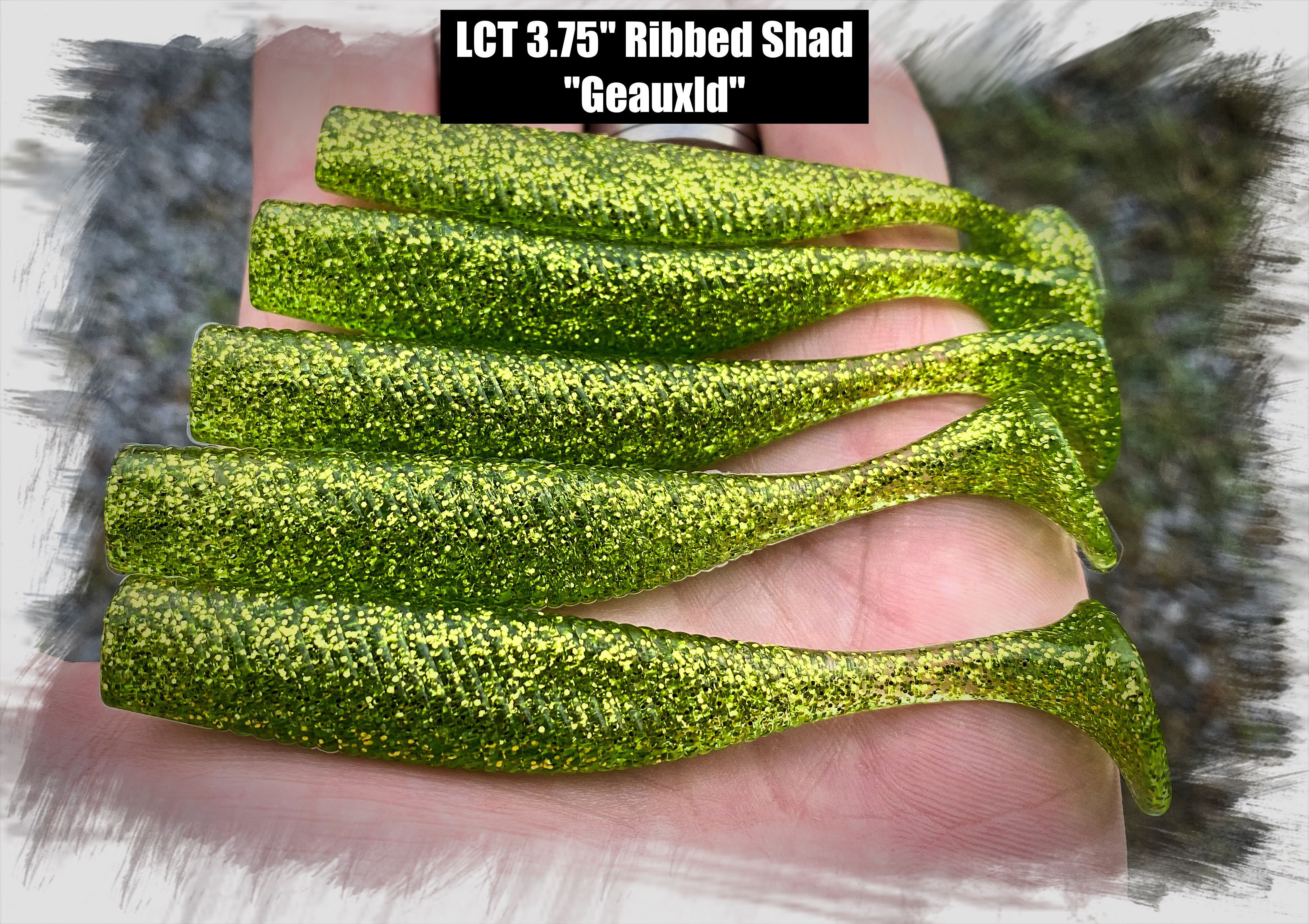 LCT 3.75″ Ribbed Shad (5 Pack) Geauxld – Legacy Custom Tackle