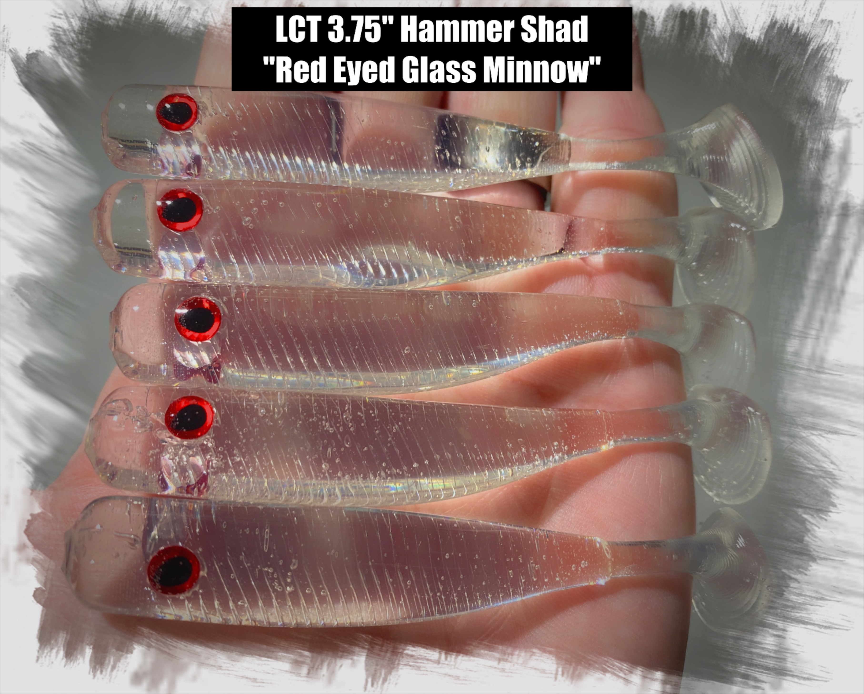 LCT 3.75″ Hammer Shad (5 Pack) Red Eyed Glass Minnow – Legacy Custom Tackle