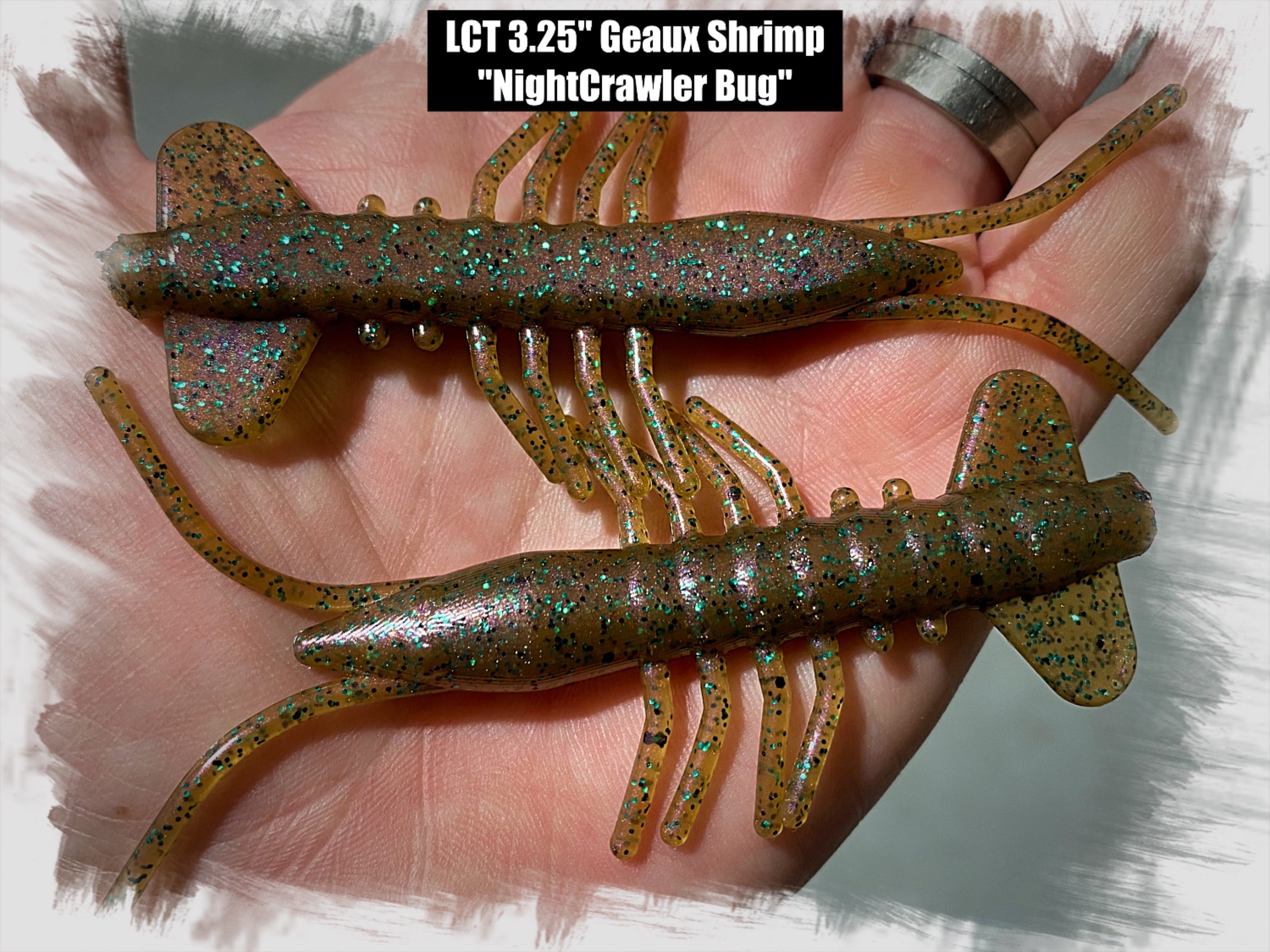 LCT 3.25″ Geaux Shrimp (5 Pack) NightCrawler Bug – Legacy Custom Tackle